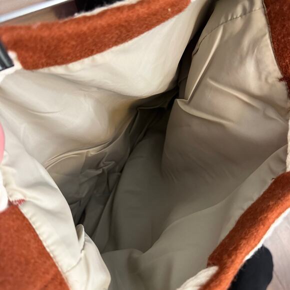 Hudson's Bay Drawstring Bag Burnt Orange Wool Storage Beach Travel Lined NWT - Picture 4 of 9